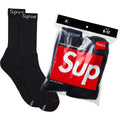 supreme crew socks black (1 PAIR)