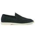 Loro Piana Summer Walk Suede Dark Green Loafers