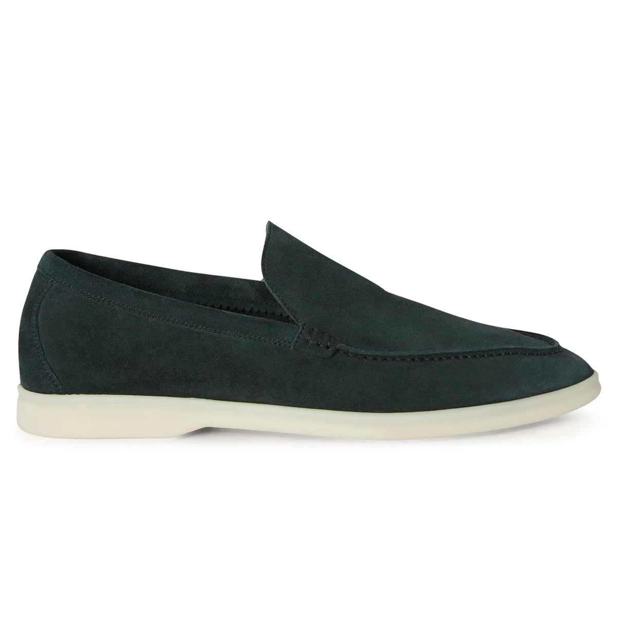 Loro Piana Summer Walk Suede Dark Green Loafers