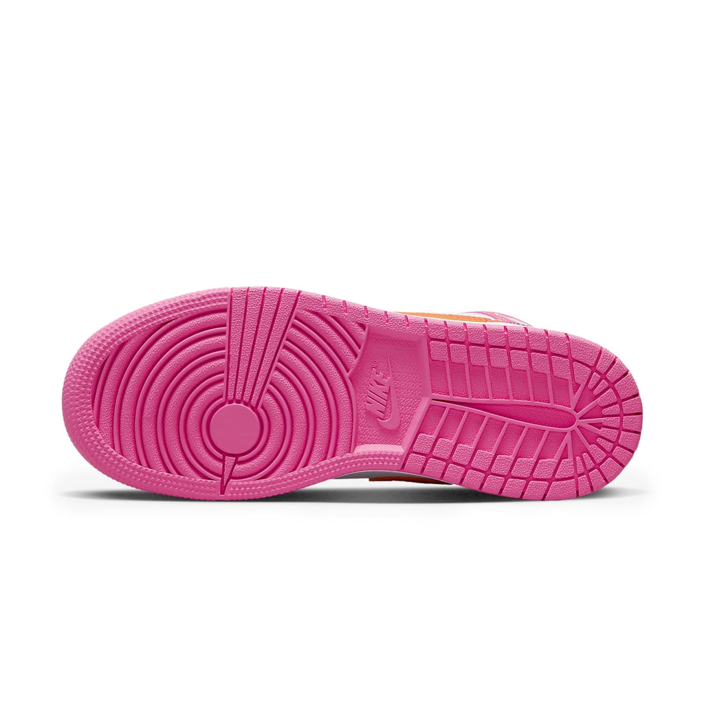 Air Jordan 1 Mid Pinksickle Safety Orange (GS) Sneakers - Pink