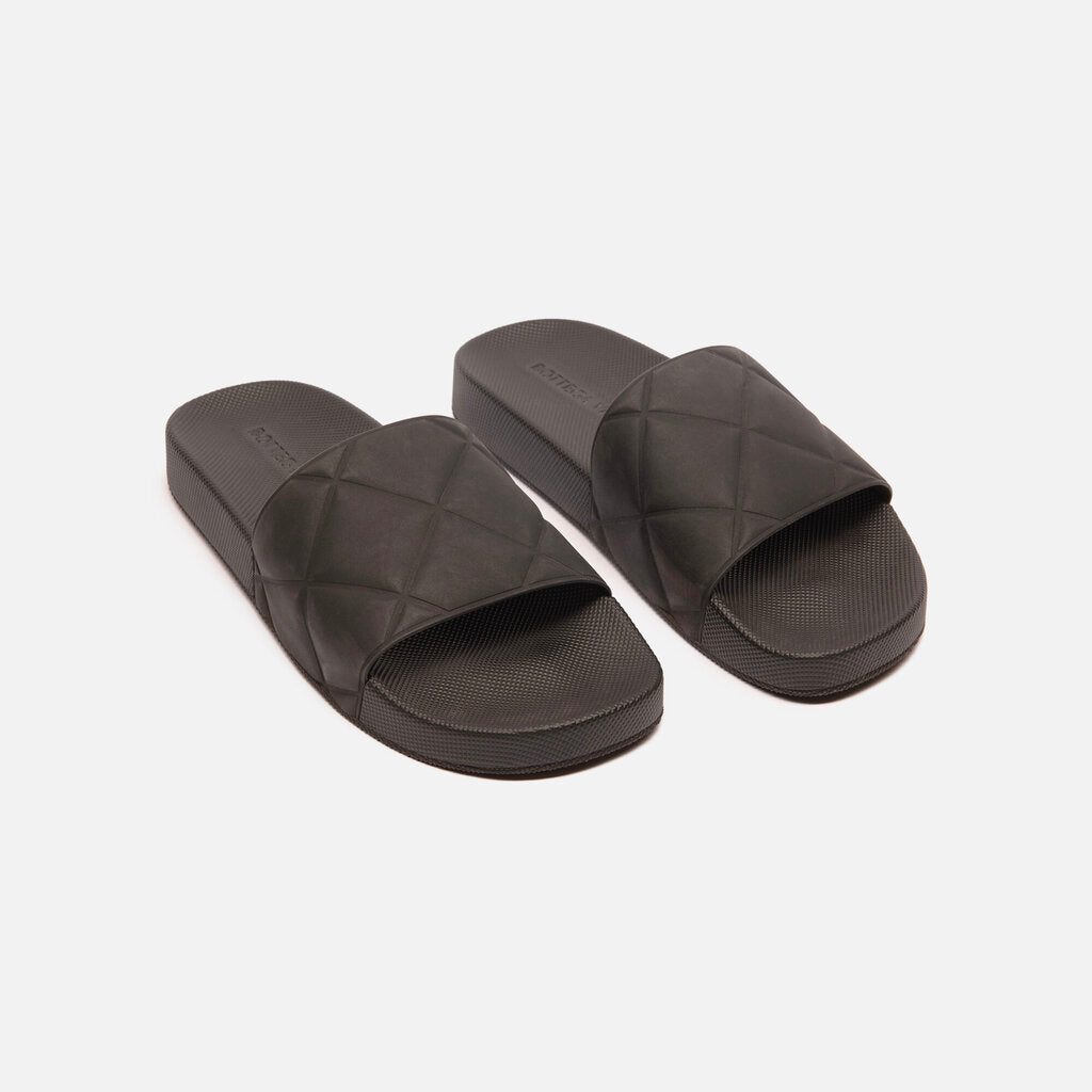 Bottega Veneta Black Rubber Slides