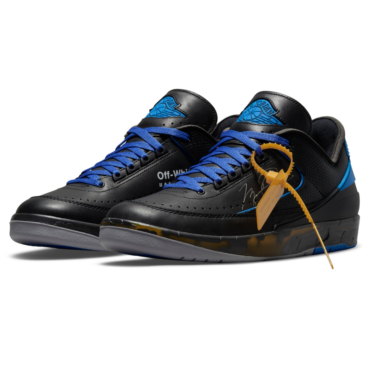 Air Jordan 2 X Off-White Retro Low Black Blue Sneakers