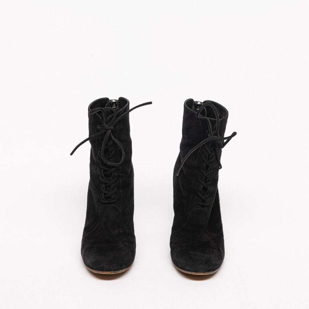 Gianvito Rossi Black Suede Lace-Up Boot
