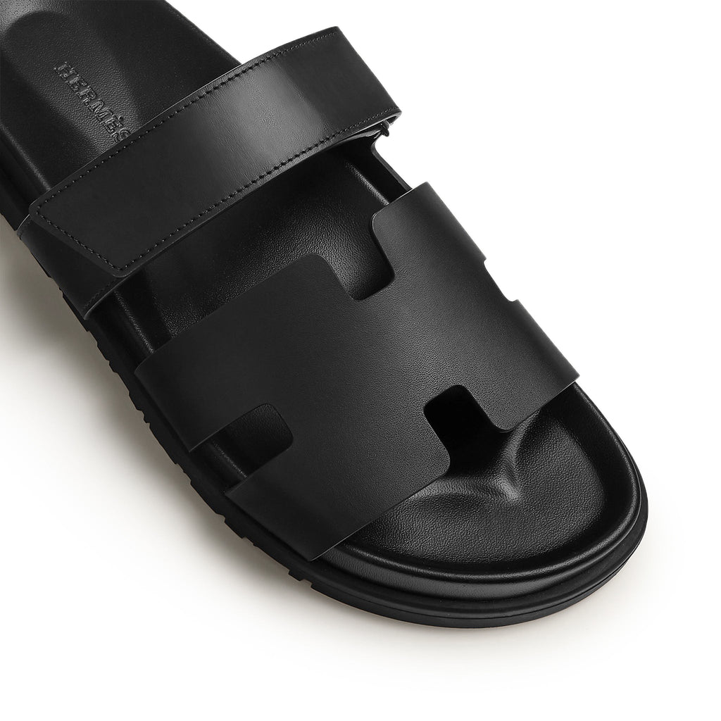 Hermes Paris Hermès Paris Chypre Leather Black Sandals