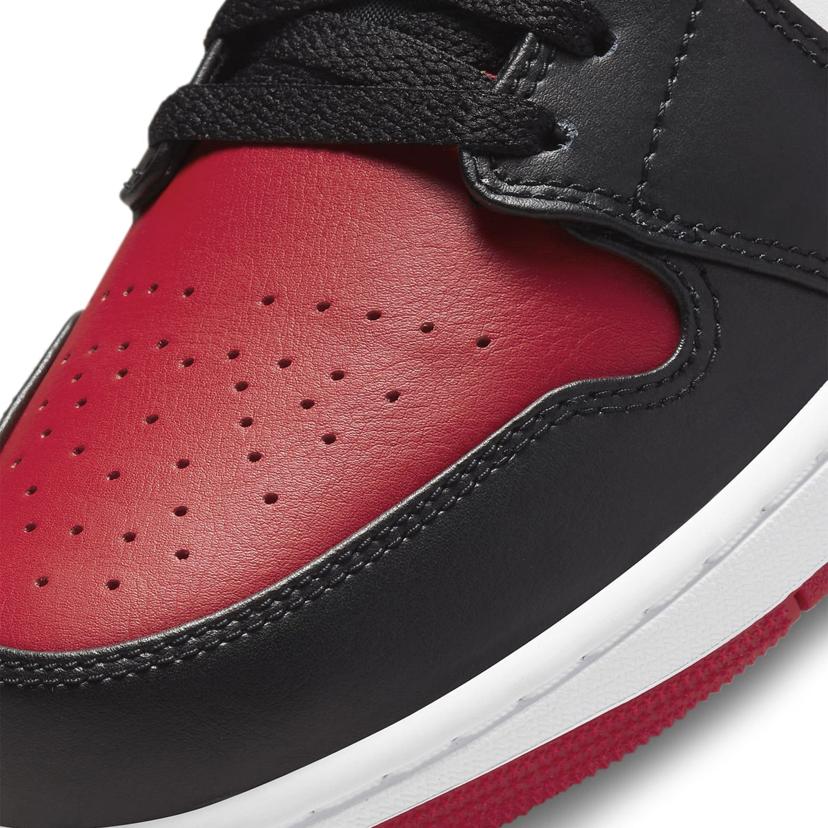 Air Jordan 1 Low Bred Toe Sneakers - Red