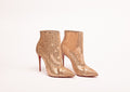 Christian Louboutin Rose Gold Sequin Heeled Ankle Boot