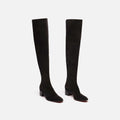 Christian Louboutin Black Suede Over Knee Tall Boot