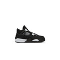 Air Jordan 4 Retro White Thunder (PS) Sneakers - Black