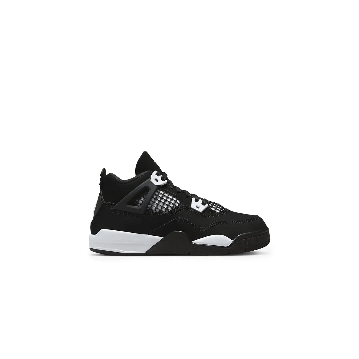 Air Jordan 4 Retro White Thunder (PS) Sneakers - Black