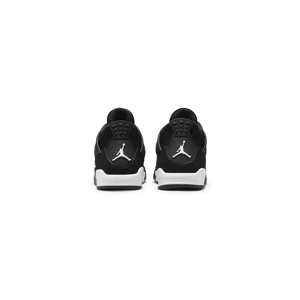 Air Jordan 4 Retro White Thunder (PS) Sneakers - Black