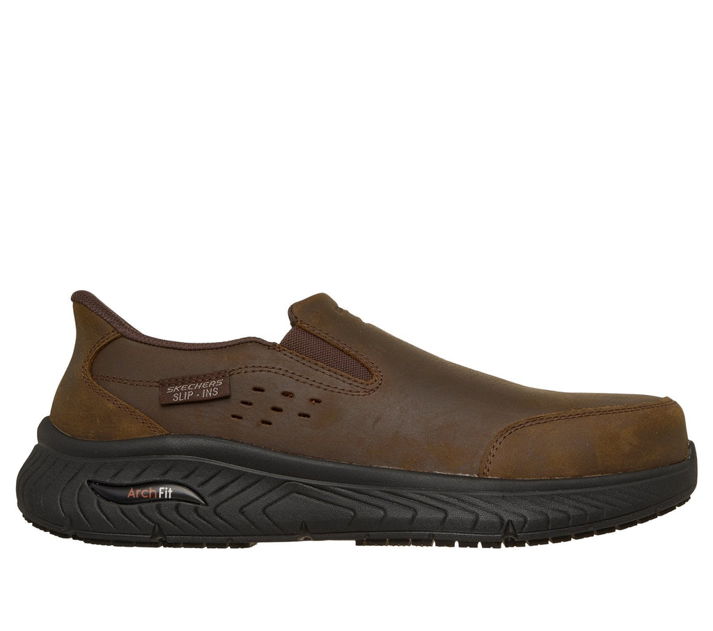 Skechers Slip-ins Work Slip-Resistant: Arch Fit Crosser, BROWN