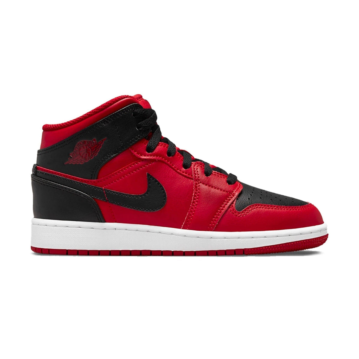 Air Jordan 1 Mid Reverse Bred (GS) Sneakers - Red