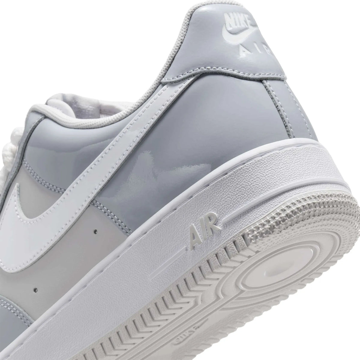 Nike Air Force 1 Low '07 LV8 Wolf Grey Patent Sneakers