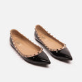 Valentino Black & Tan Rockstud Flats