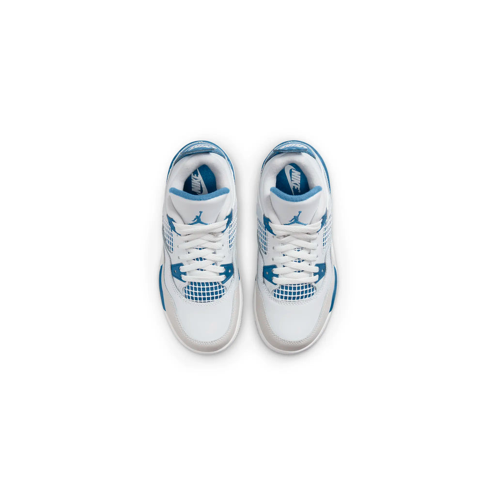 Air Jordan 4 Retro Military Blue (PS) Sneakers - White