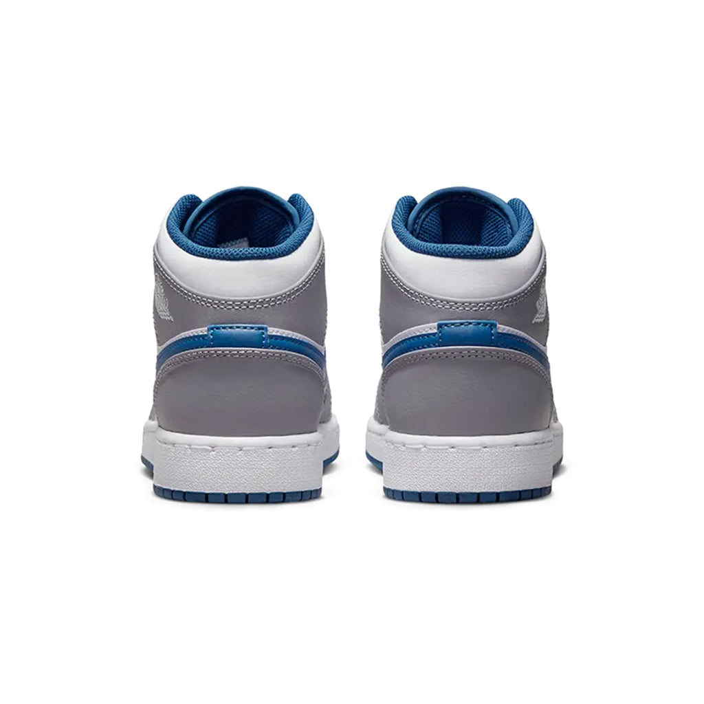 Air Jordan 1 Mid True Blue Cement (GS) Sneakers - Grey