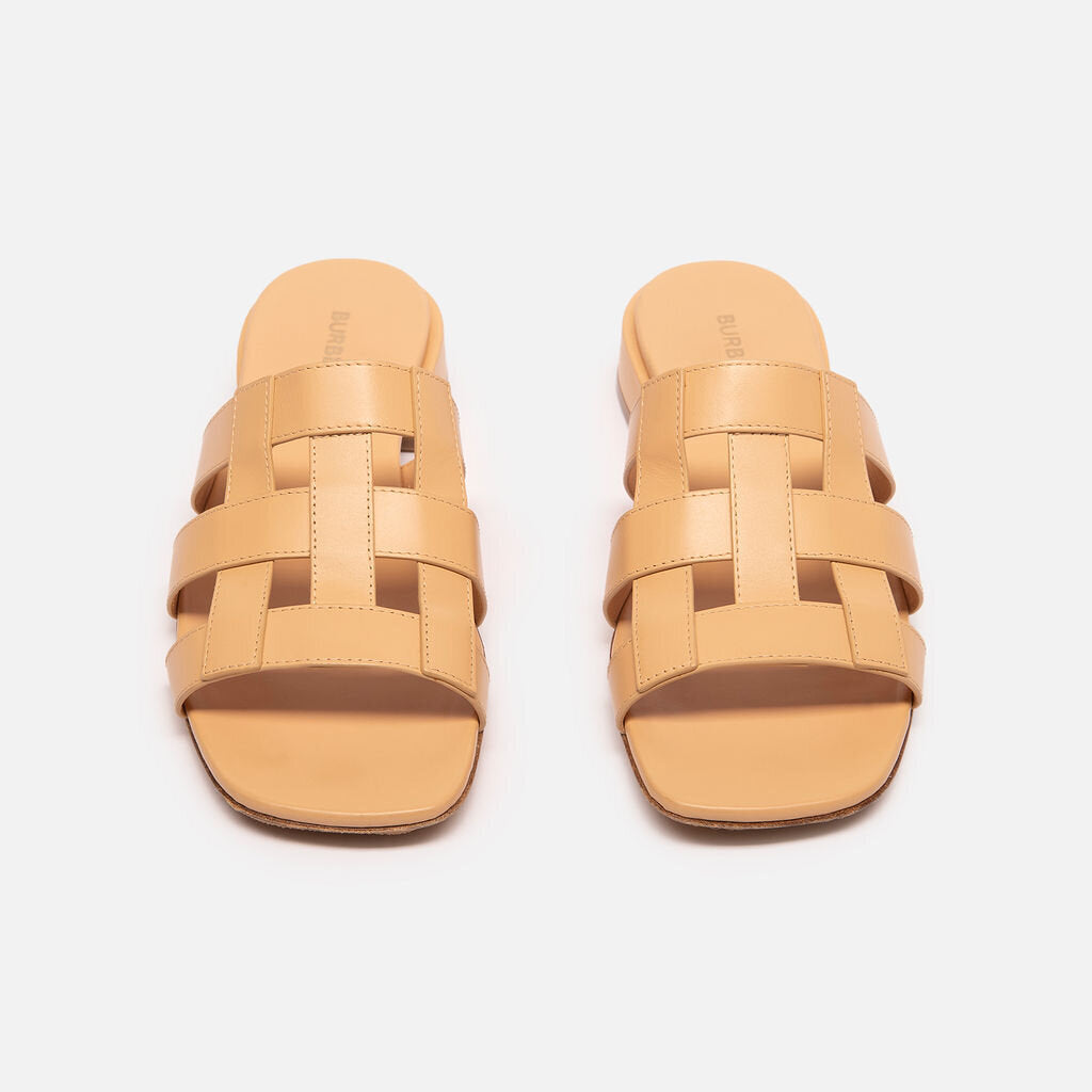 Burberry Tan Leather Cutout Sandals