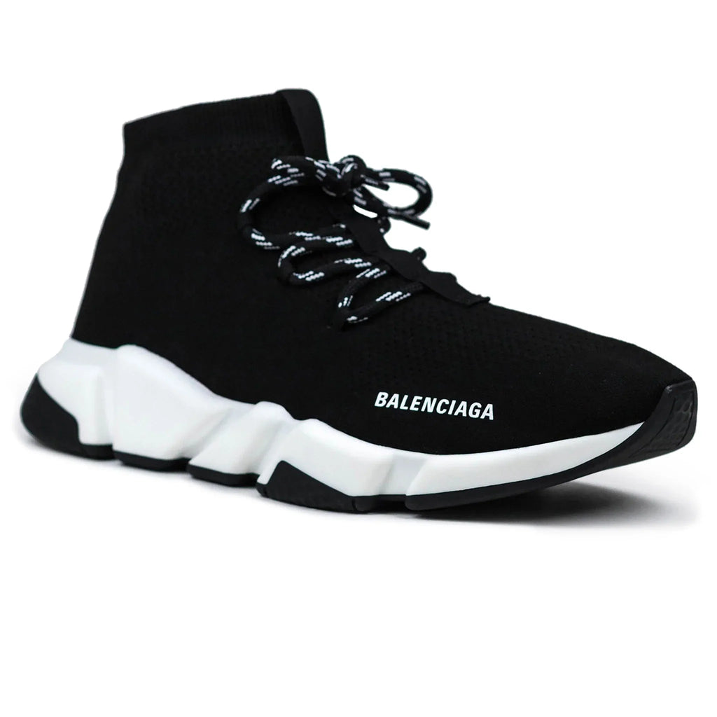 Balenciaga Speed Knit Lace Sock Black White Sneakers