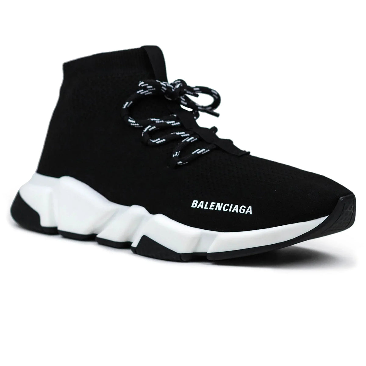Balenciaga Speed Knit Lace Sock Black White Sneakers