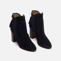Aquazzura Navy Suede Fringed Bood Shoes