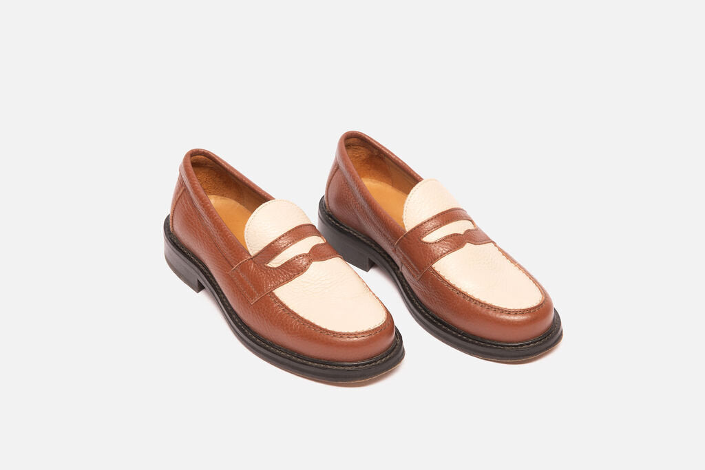 Havana Brown & White Loafers