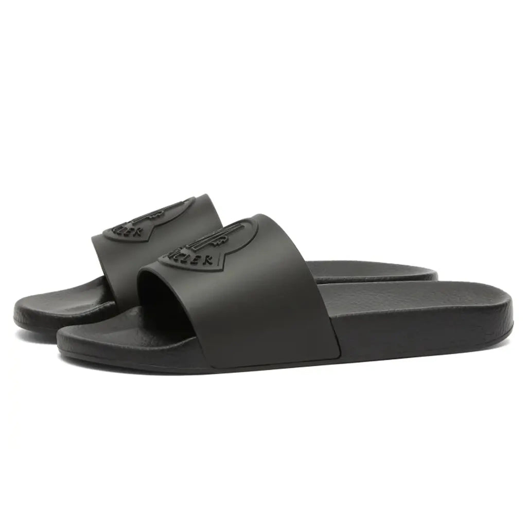 Moncler Basile Logo Black Sliders Sandals