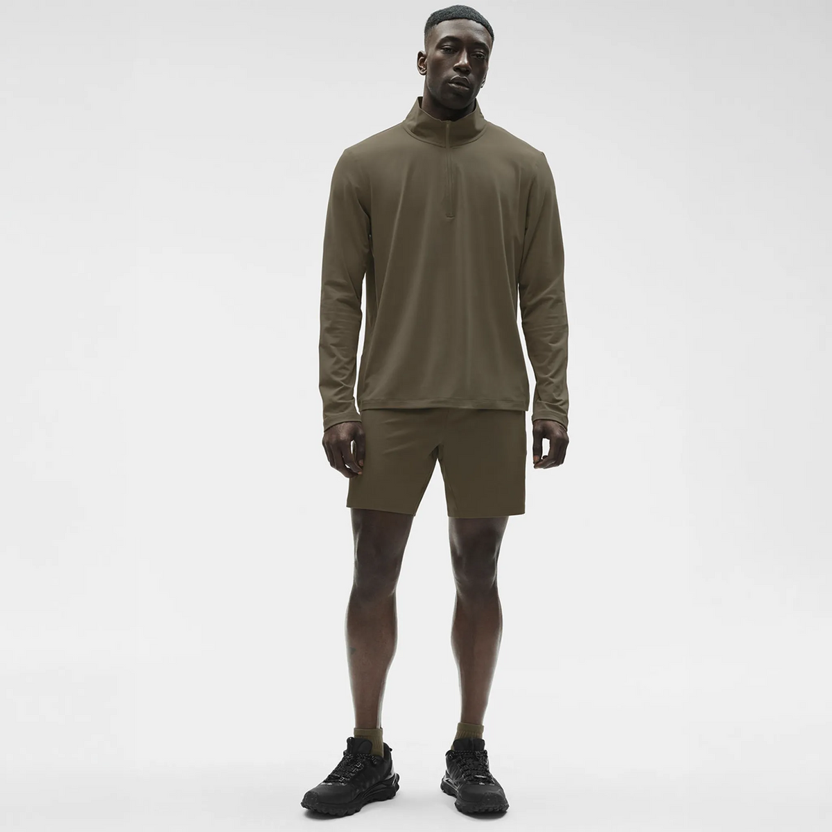 Alo Yoga Conquer Reform Olive Tree L/S 1/4 Zip