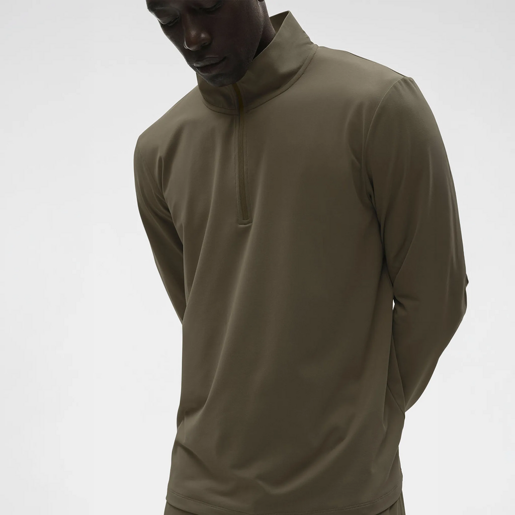 Alo Yoga Conquer Reform Olive Tree L/S 1/4 Zip