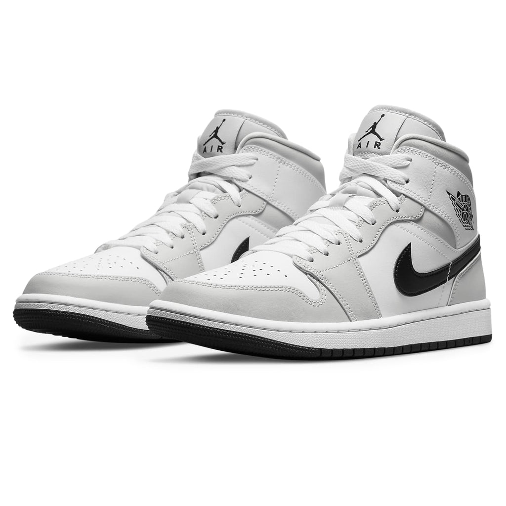 Air Jordan 1 Mid White Light Smoke Grey - Women's Sneakers