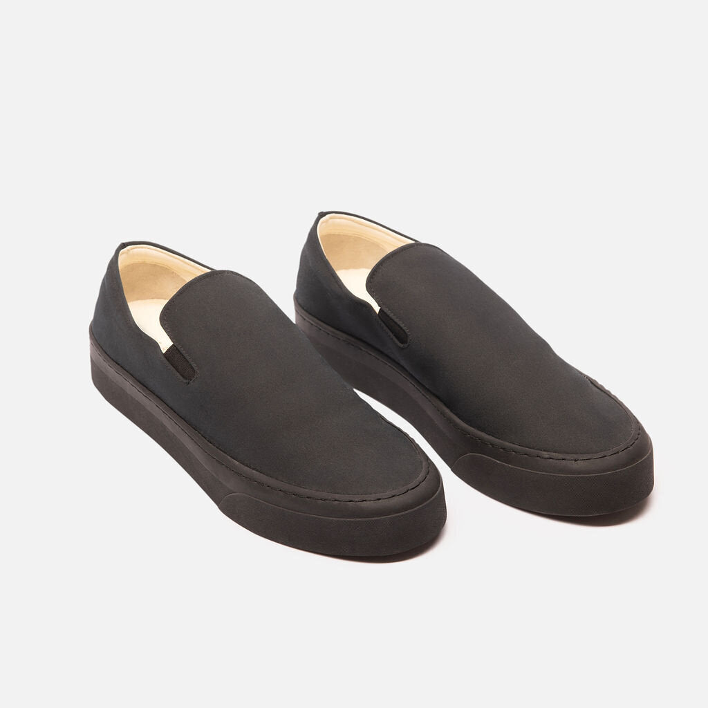 The Row Black Suede Slip-On Shoe