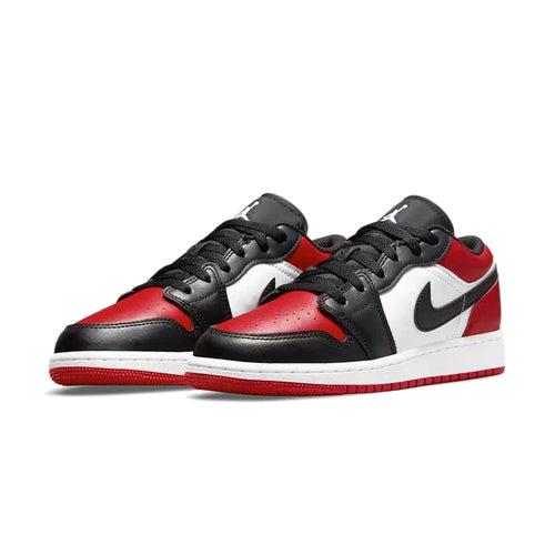 Air Jordan 1 Low Bred Toe (GS) Sneakers - Red