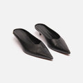 Anine Bing Black Leather Kitten Heel Mule