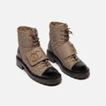 Chanel Black & Tan Quilted Boots