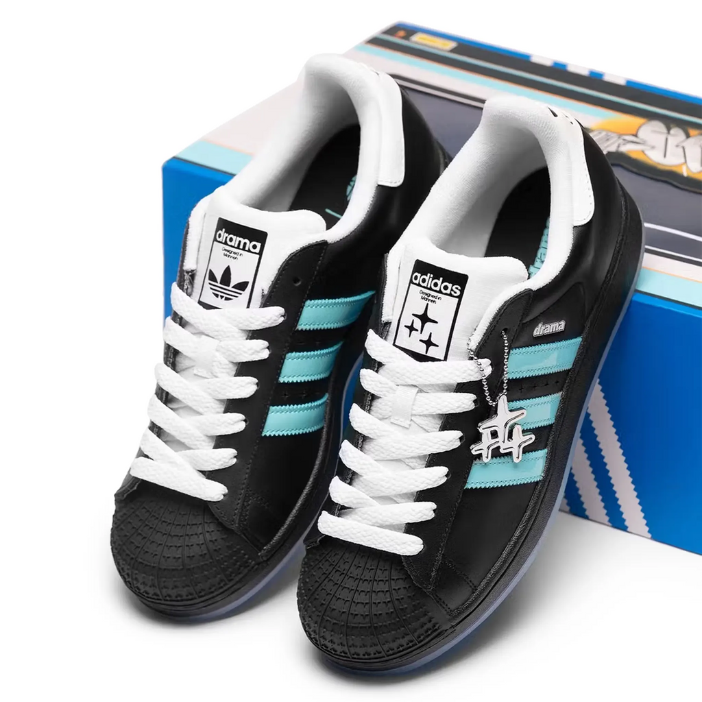 Drama Call x Adidas Superstar II Black Metrolink Blue Sneakers