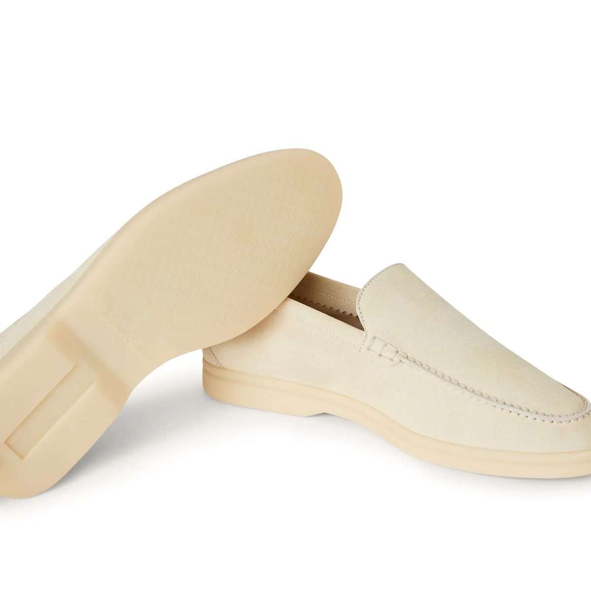 Loro Piana Summer Walk Suede Nougat Loafers - Beige