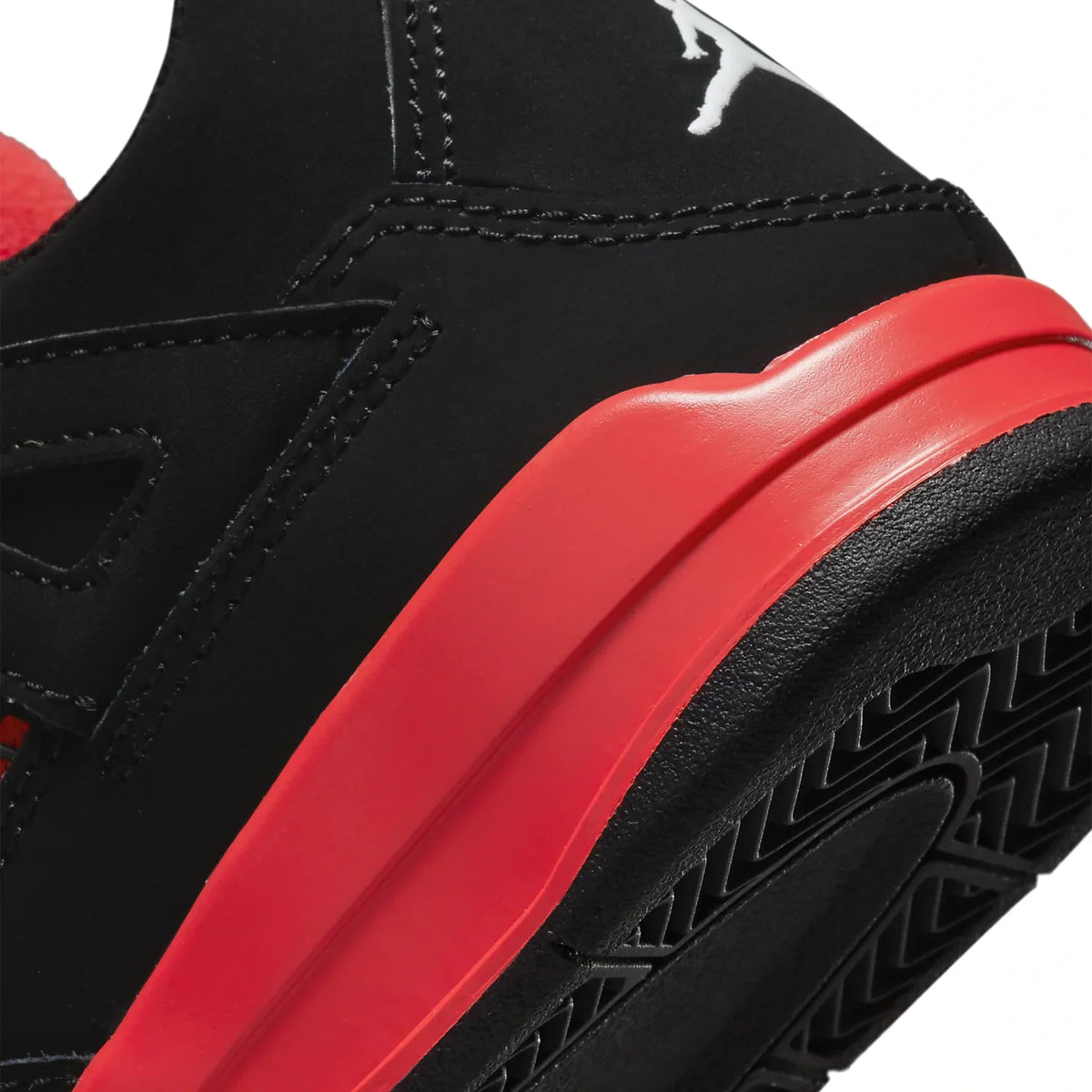 Air Jordan 4 Retro Red Thunder (PS) Sneakers - Black