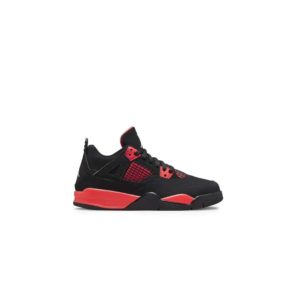 Air Jordan 4 Retro Red Thunder (PS) Sneakers - Black