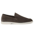 Loro Piana Summer Walk Suede Warm Grey Loafers