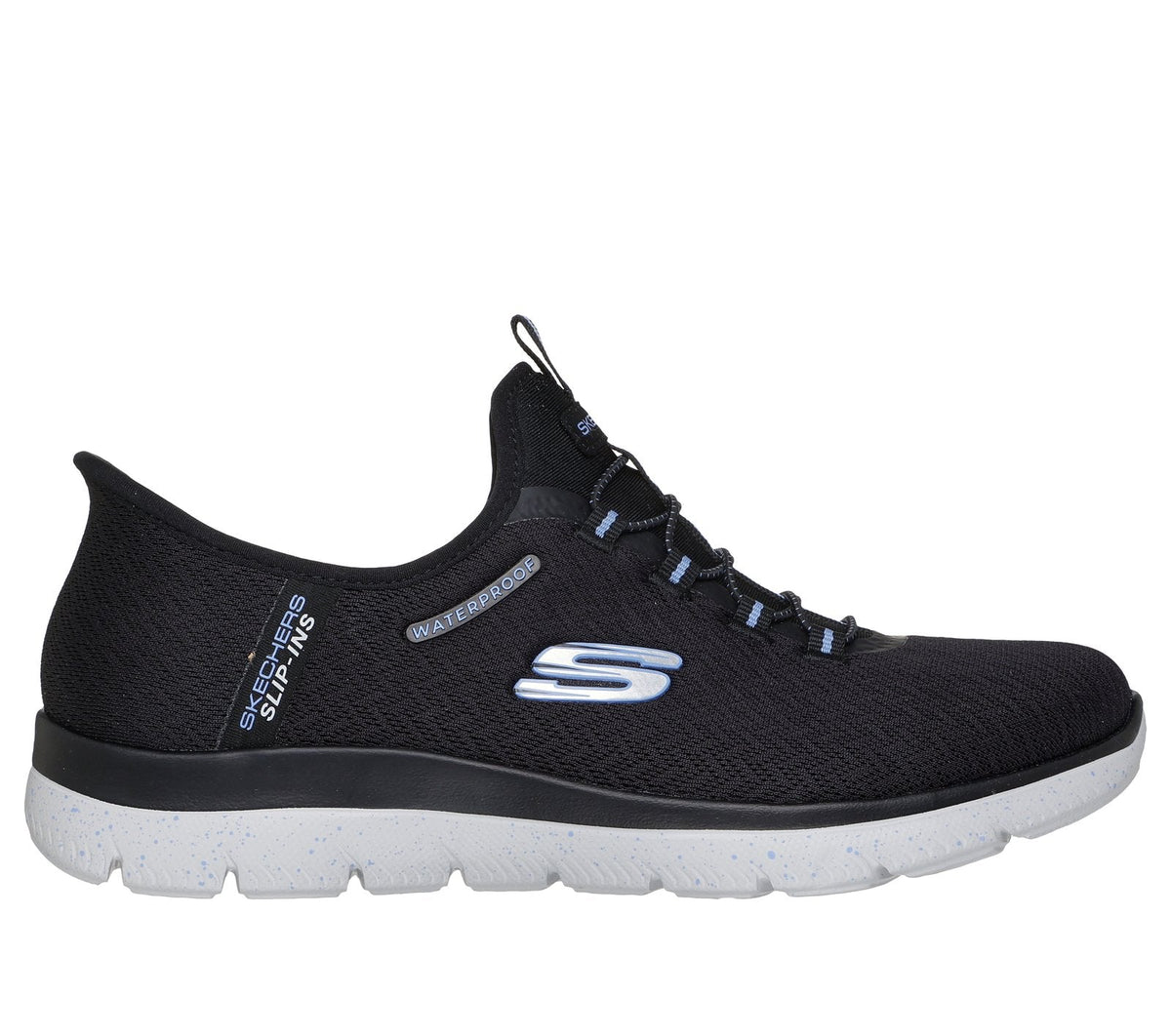 Skechers Slip-ins Waterproof: Summits - Best Choice, BLACK / LIGHT BLUE
