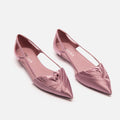 Prada Purple Satin Pleated Flat