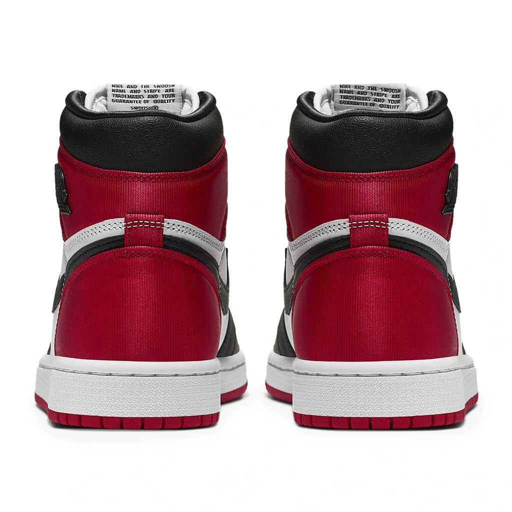 Air Jordan 1 Retro High Satin Black Toe - Women's Sneakers - Red