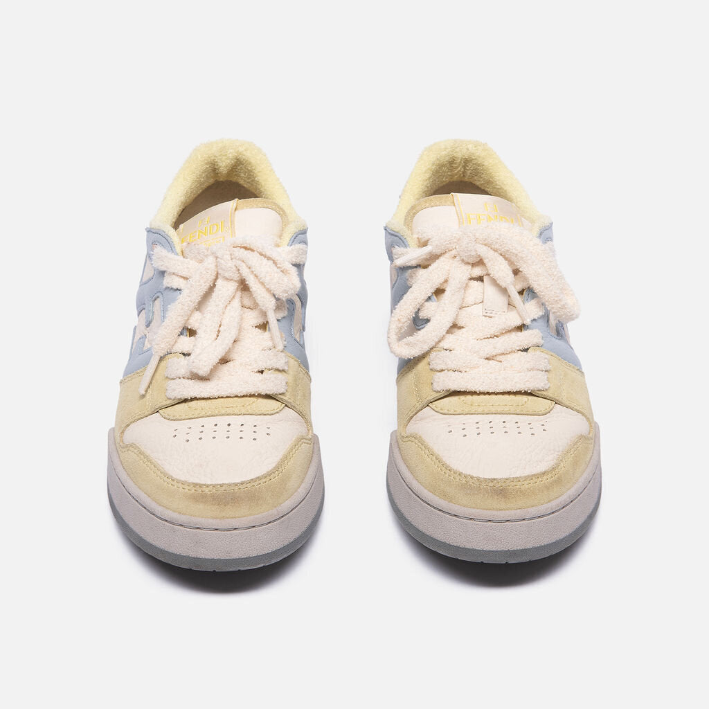 Fendi Blue/Green Leather Low-Top Sneaker