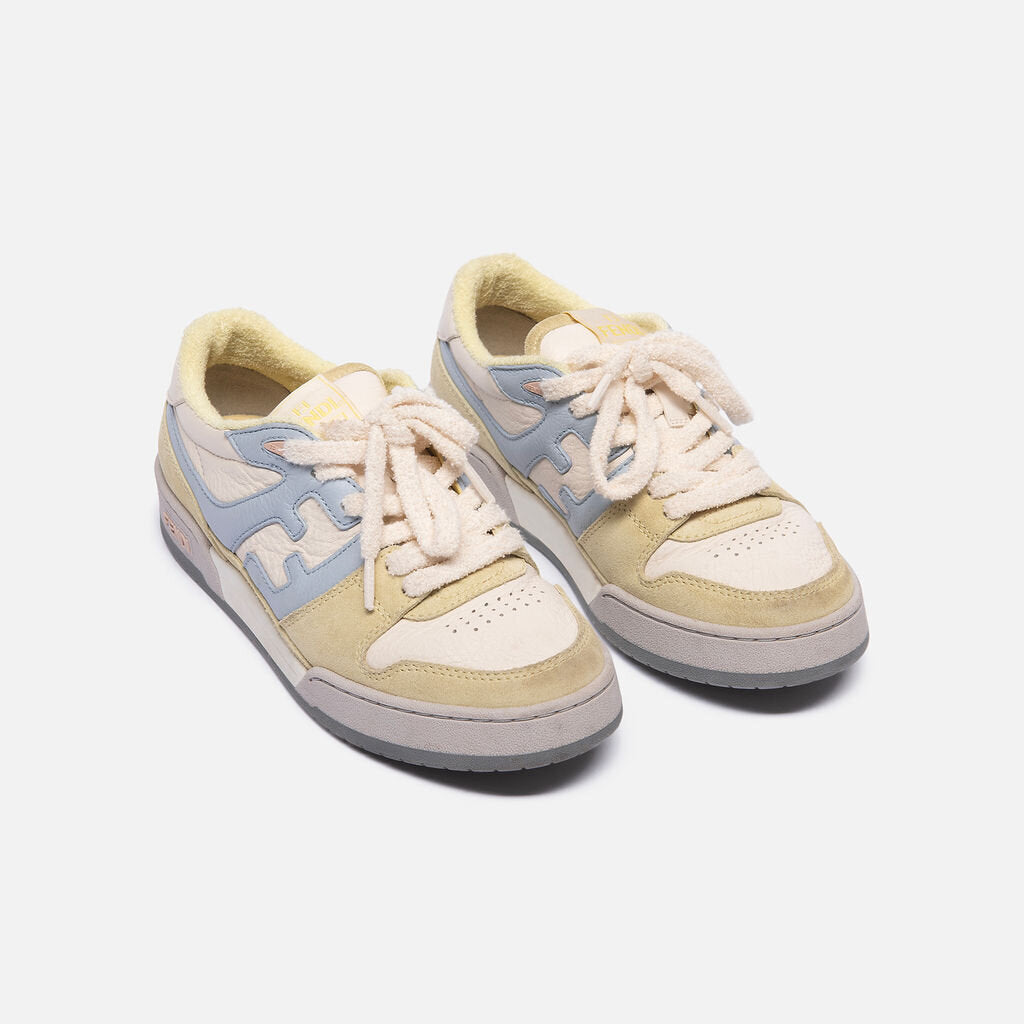 Fendi Blue/Green Leather Low-Top Sneaker