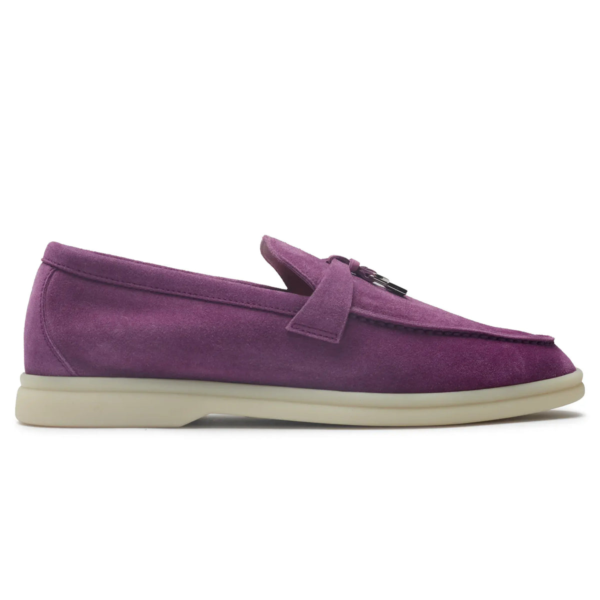 Loro Piana Summer Charms Suede Purple Daisy Loafers