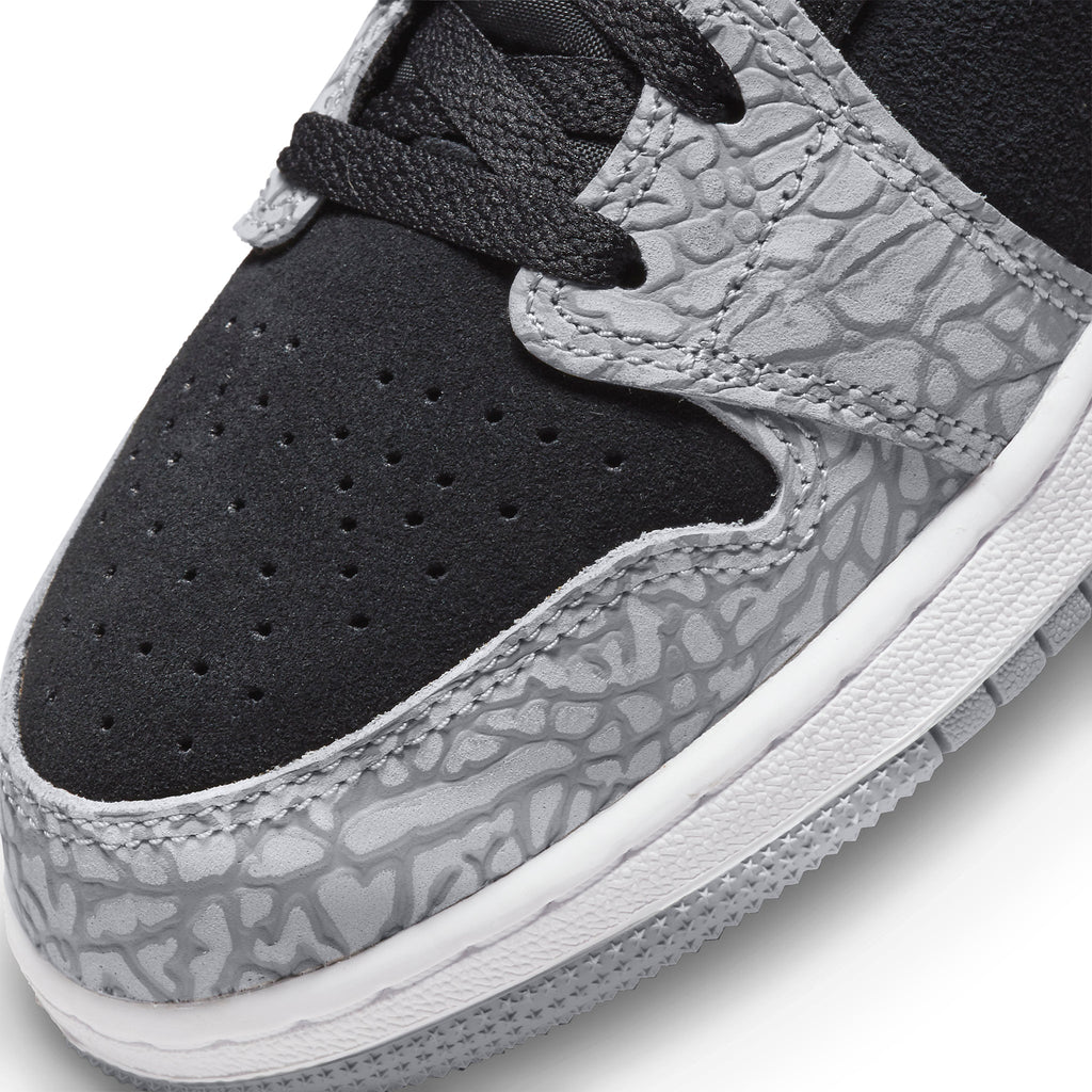 Air Jordan 1 Mid SE Elephant Print (GS) Sneakers - Grey