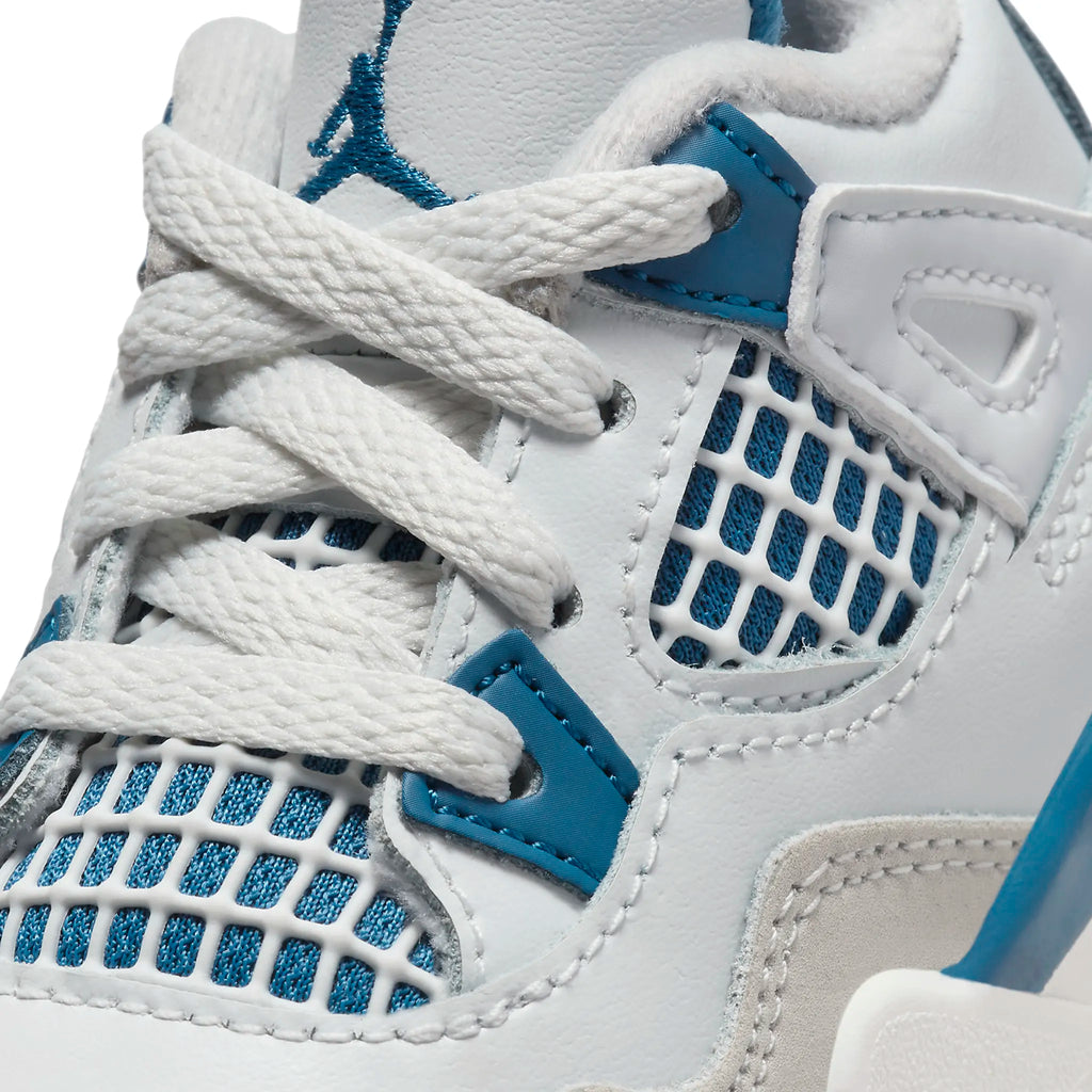 Air Jordan 4 Retro Military Blue (TD) Sneakers - White