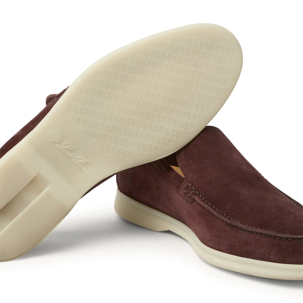 Loro Piana Summer Walk Suede Very Dark Maroon Loafers
