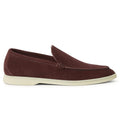 Loro Piana Summer Walk Suede Very Dark Maroon Loafers