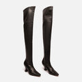 Bottega Veneta Black Leather Over the Knee Boots