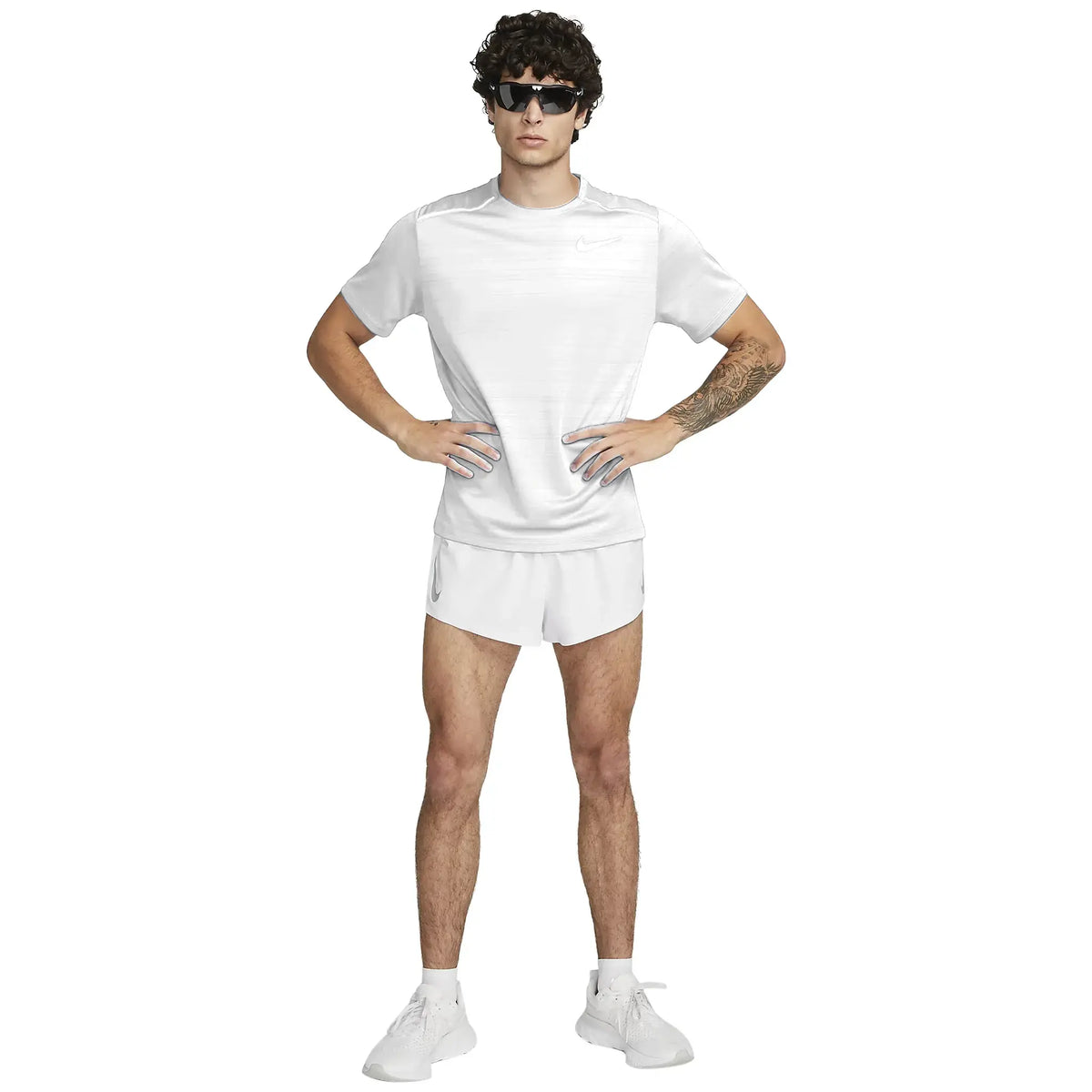 Nike Dri-FIT 1.0 White Miler Running T-Shirt